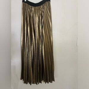 BCBG Max Azria Metallic Plated Maxi Skirt